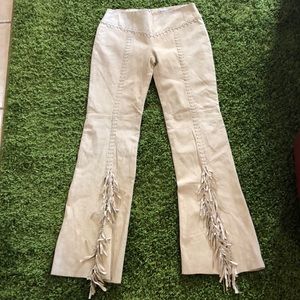 DANIELLE SUEDE BELL BOTTOM FRINGE PANTS